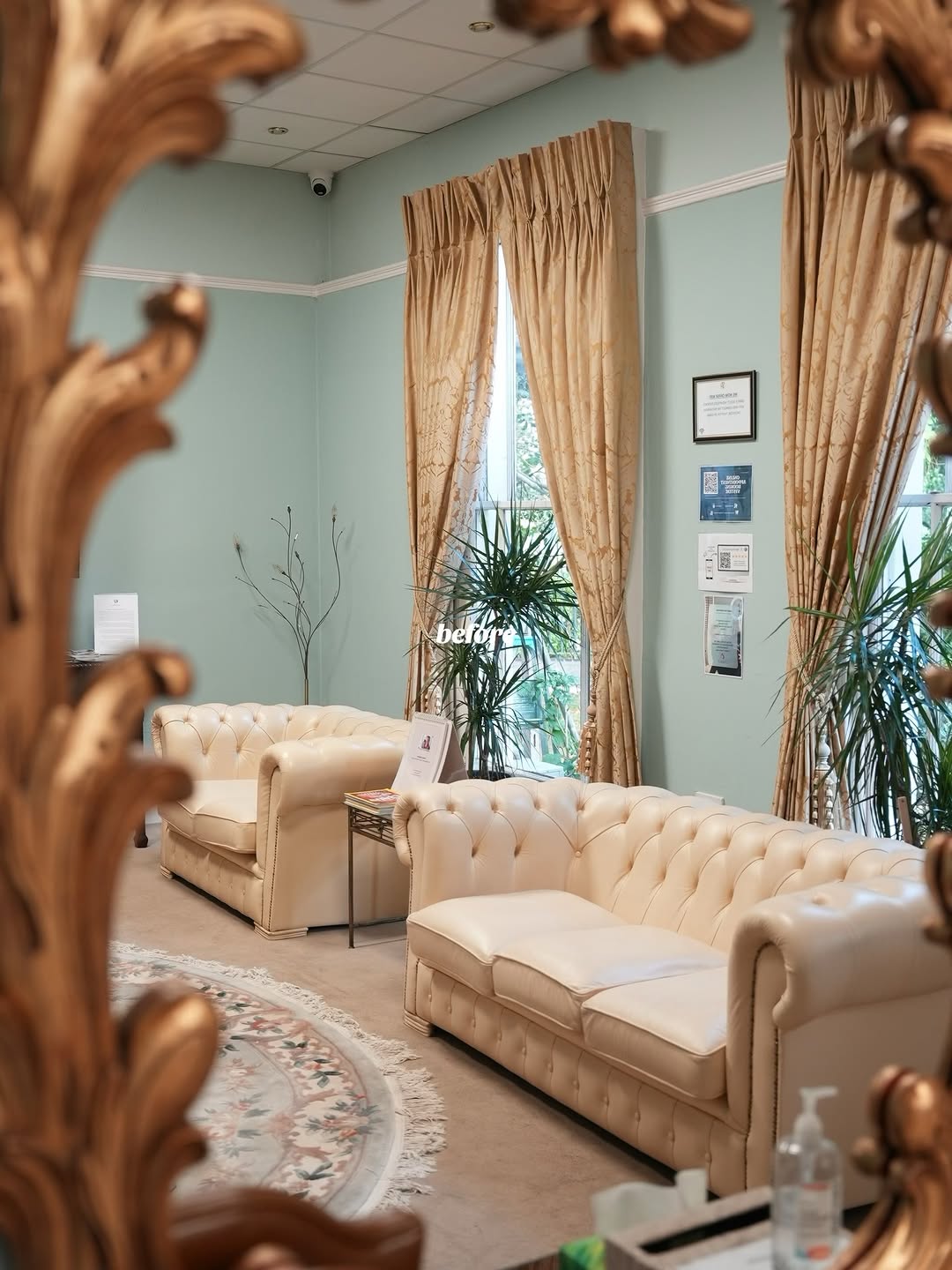 Better By Ati elegant waiting room through ornate mirror